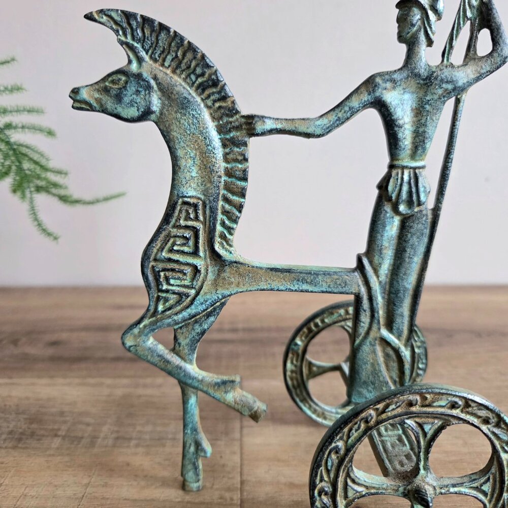 Vintage Riproduzione Archeologica Italy Bronze Greek Athenian Warrior - Picture 4 of 8